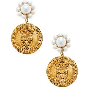 Gorgeous Pearl Coin Drop Earrings